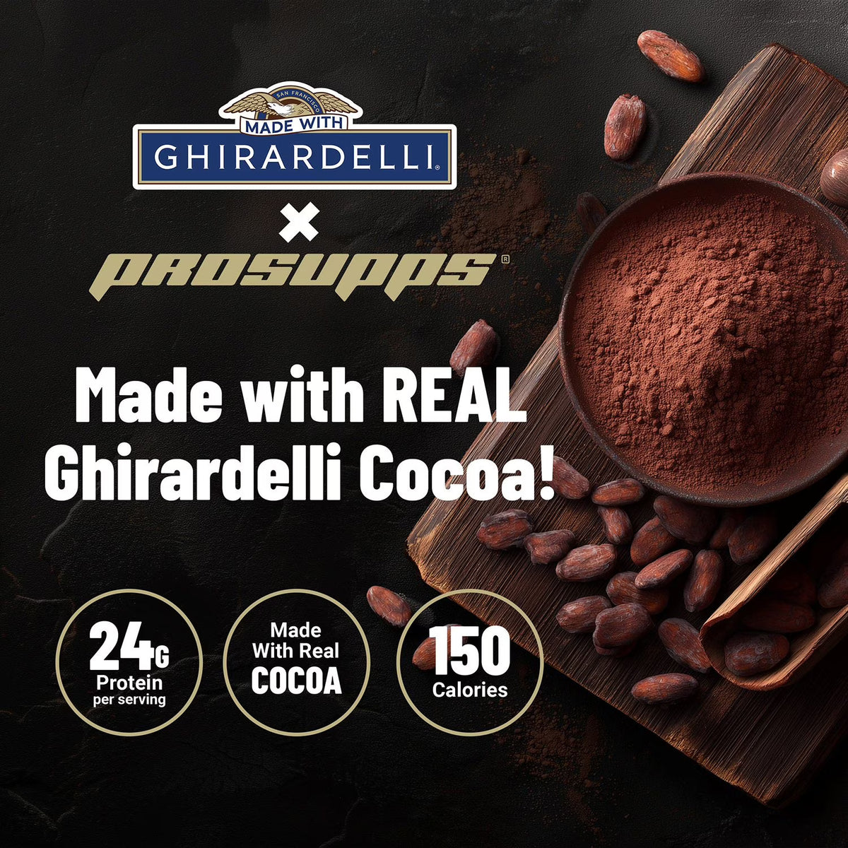 Prosupps Whey Protein Ghirardelli 5lb - Rich Chocolate