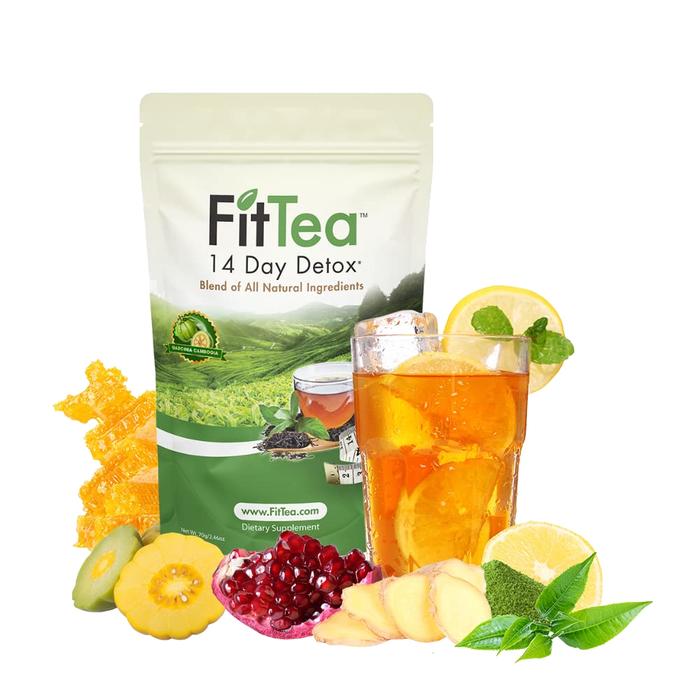 FitTea 14 Day Detox Tea with Organic Green Tea ECGC, Garcinia Cambogia and Ginger, 1.97oz