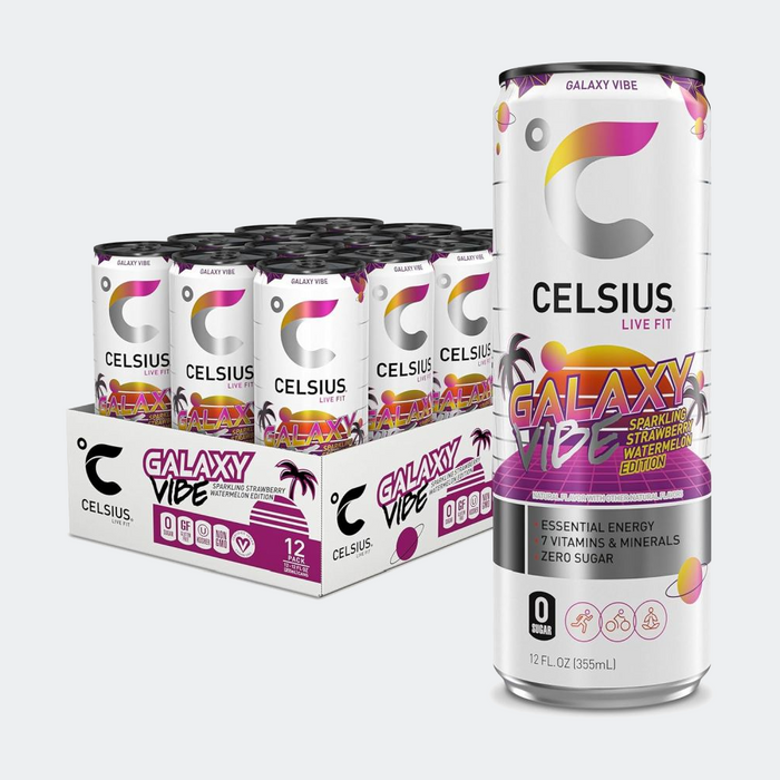 CELSIUS Fitness Drink 12oz Slim Can 12 Pack, Zero Sugar for Men & Women