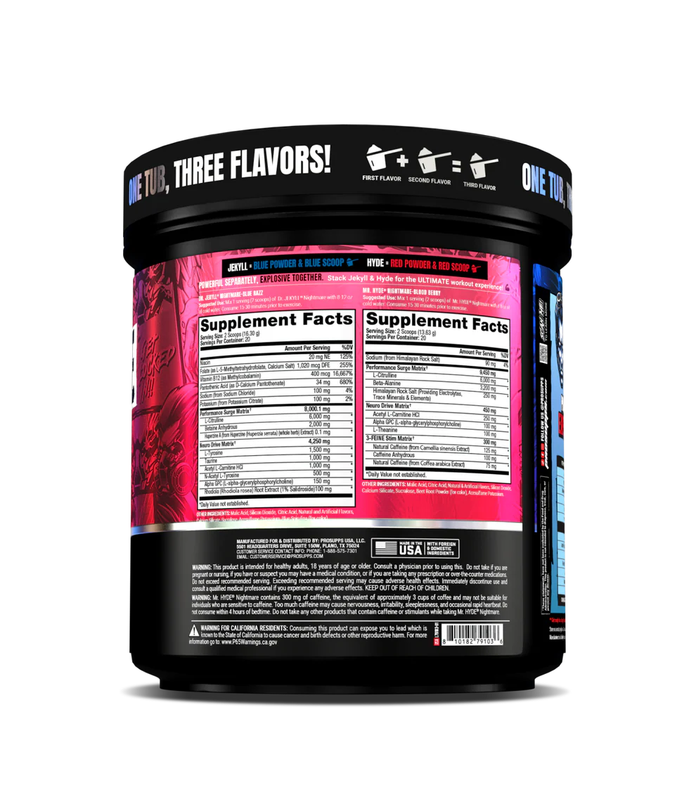 ProSupps Jekyll & Hyde Nightmare Dual Tub 40 serving - Blue Razz/Blood Berry