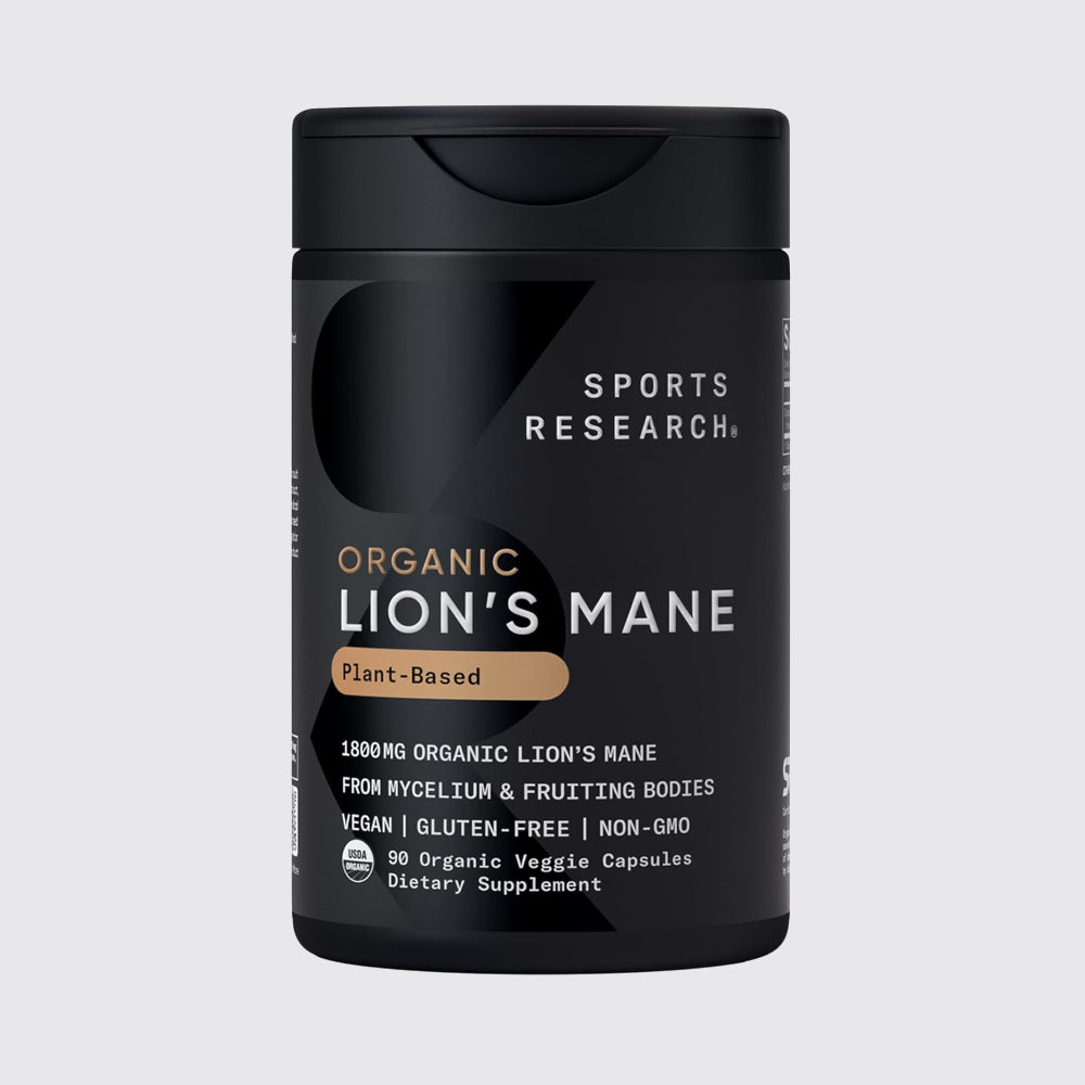 Sports Research Organic Lion's Mane 1800mg - 90 Veggie Capsules