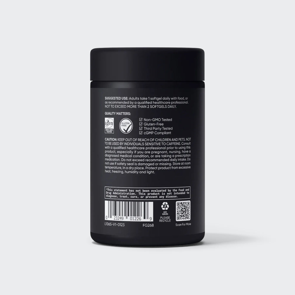 Sports Research L-Theanine 200 mg & Caffeine 100 mg made with MCT oil - 60 Softgels