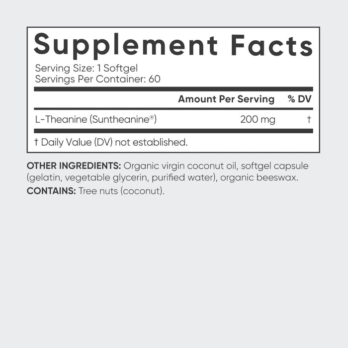 Sports Research L-theanine 200mg with Suntheanine & coconut oil 60 Softgels