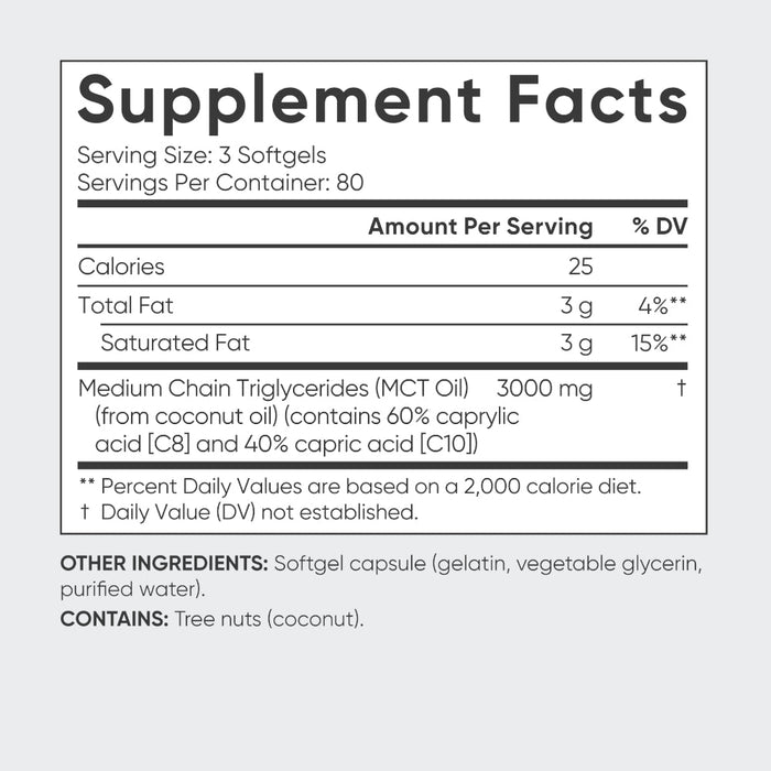 Sports Research MCT Oil Medium Chain Triglycerides 1000 Mg 120 Softgels