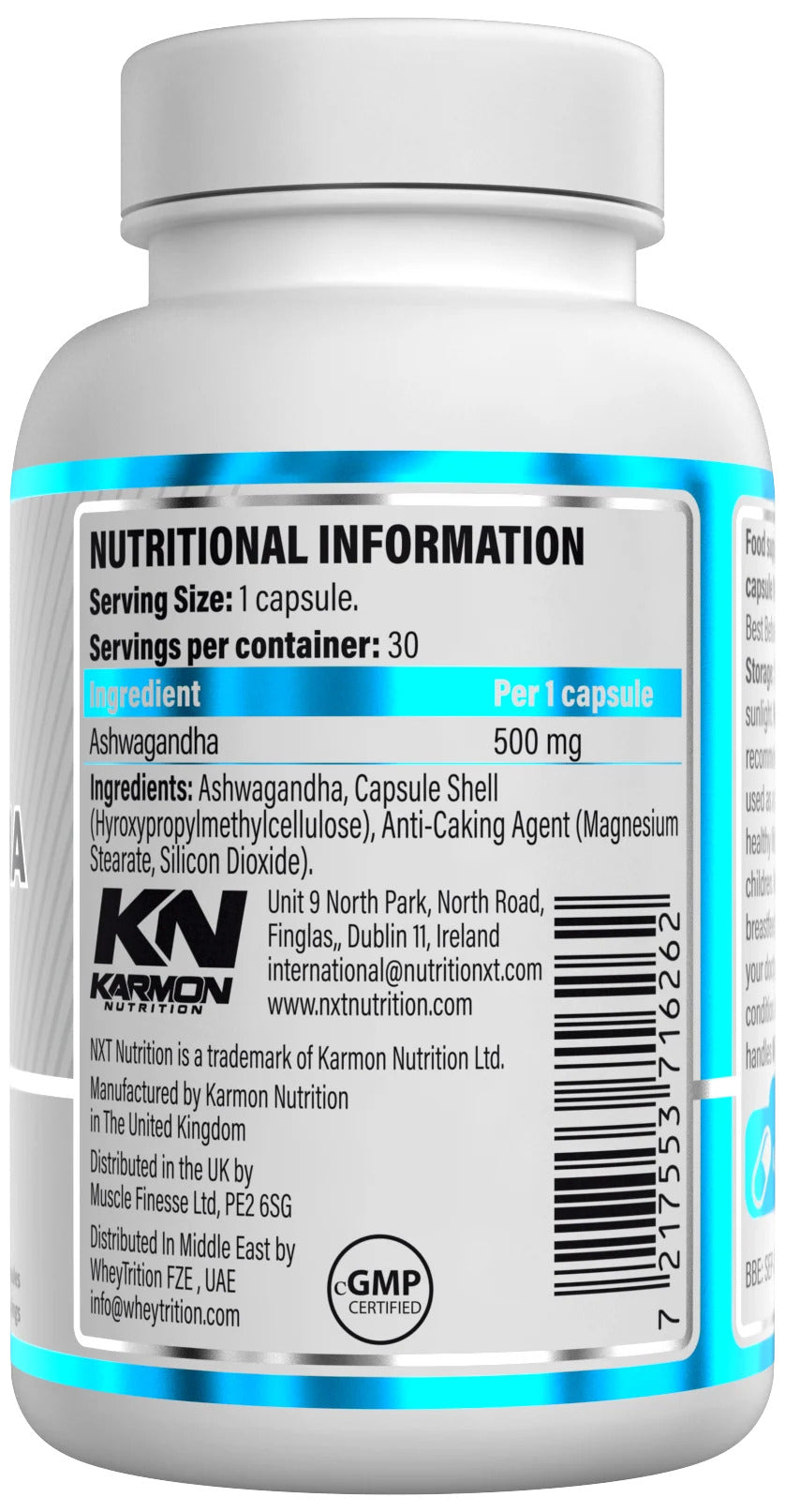 NXT Nutrition Ashwagandha 500mg - 30 Capsules