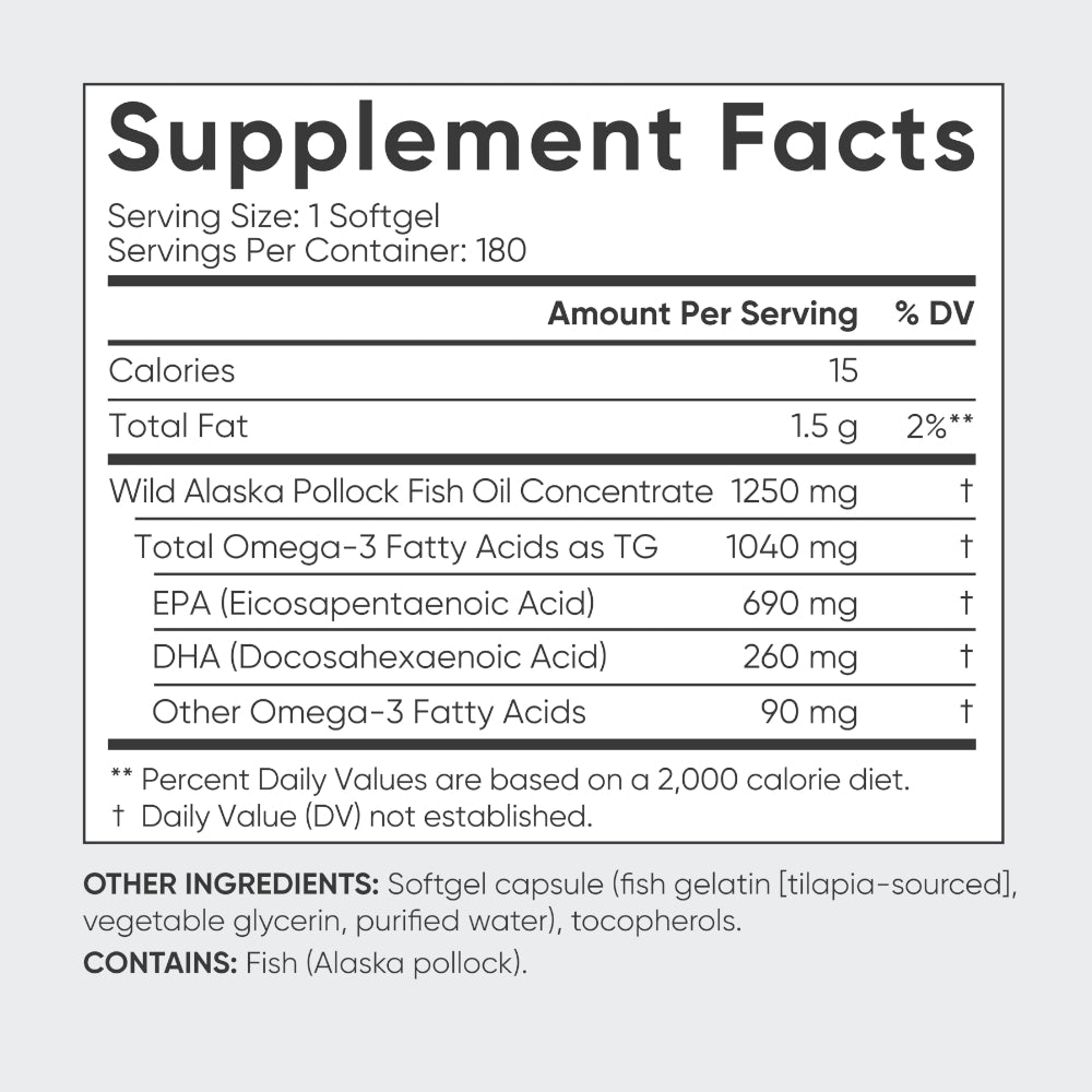 Sports Research Triple Strength Omega-3 Fish Oil 1250mg