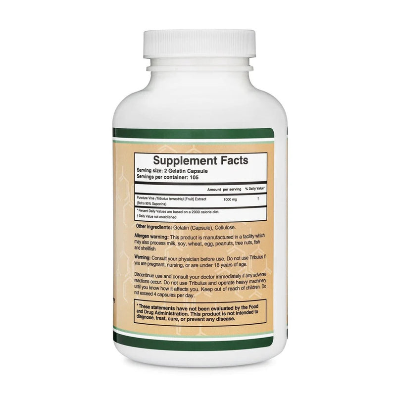 Double Wood Supplements Tribulus Terrestris 1000mg - 210 capsules