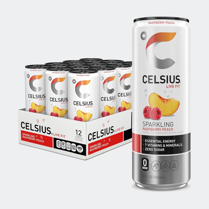 CELSIUS Fitness Drink 12oz Slim Can 12 Pack, Zero Sugar for Men & Women