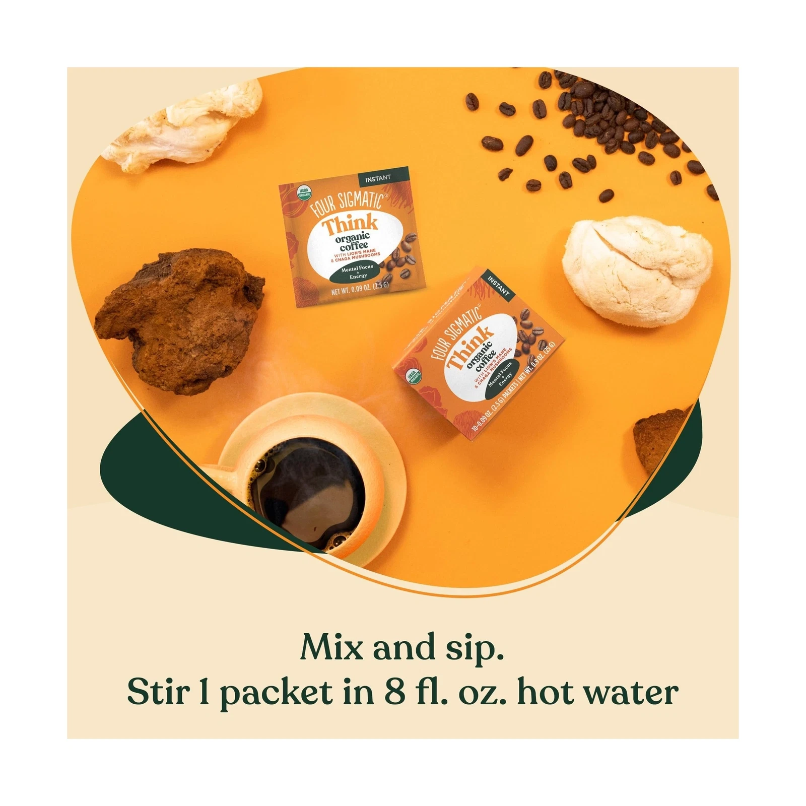 Four Sigmatic Organic Coffee with Lion's Mane & Chaga Mushrooms (Pack of 10)