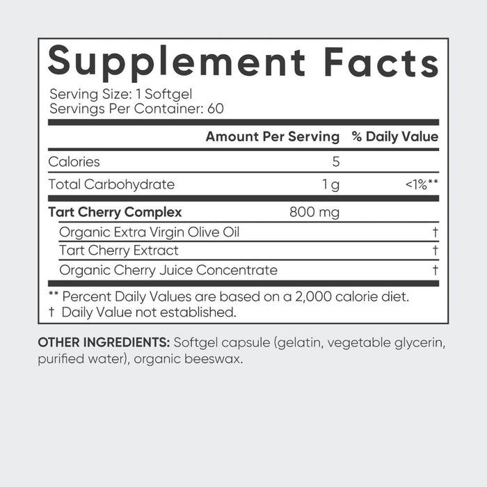 Sport Research Tart Cherry Concentrate 60 Softgels, Made from Organic Cherries