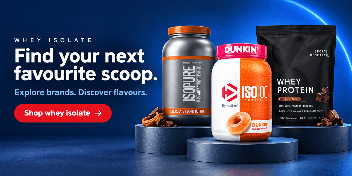 Showcase different whey isolate powder images and clicking it will lead to its collection page