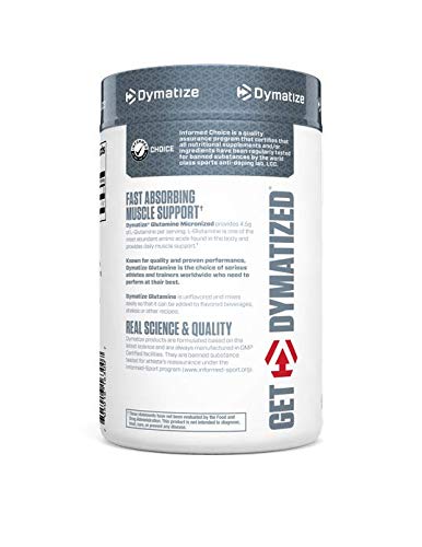 Dymatize Micronized Glutamine 300g, Unflavored contains 100% L-Glutamine