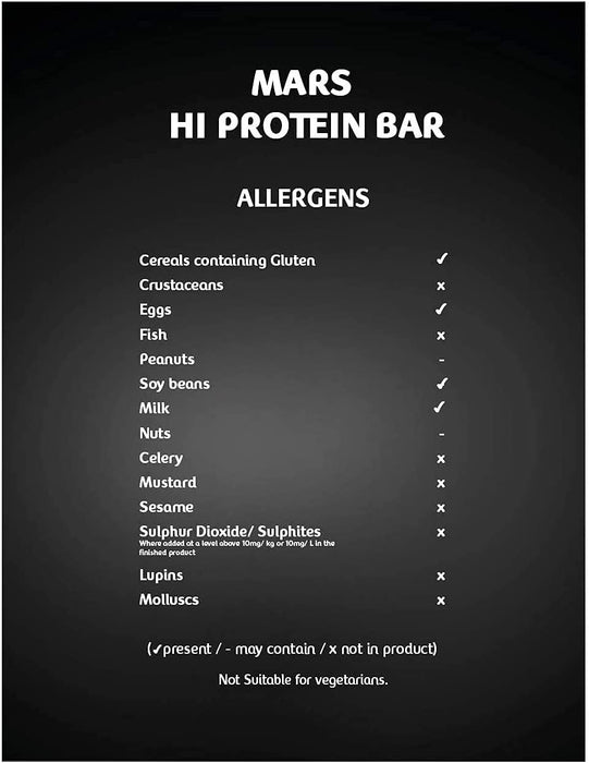 Mars Hi Protein Bar 12x59g Energy Snack with Caramel and 20g Protein