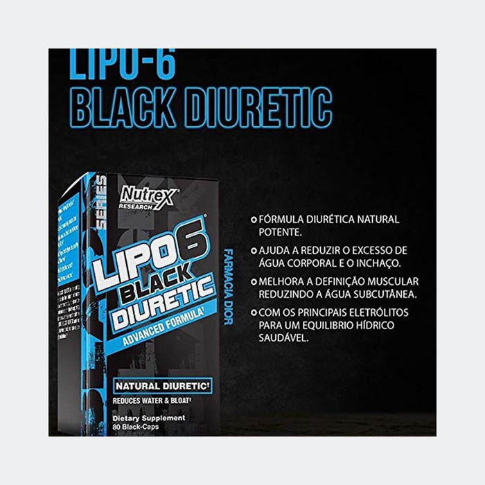 Nutrex Research Lipo6 Black Diuretic 80 Capsules, Eliminate Excess Water