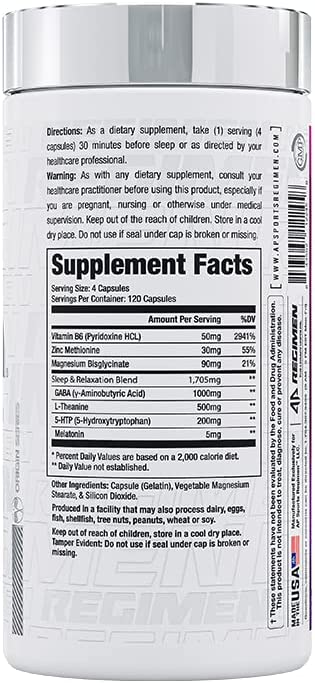 APSR Hyber Nite Sleep + Recovery 120 Capsules, Recovery Aid for Men & Women