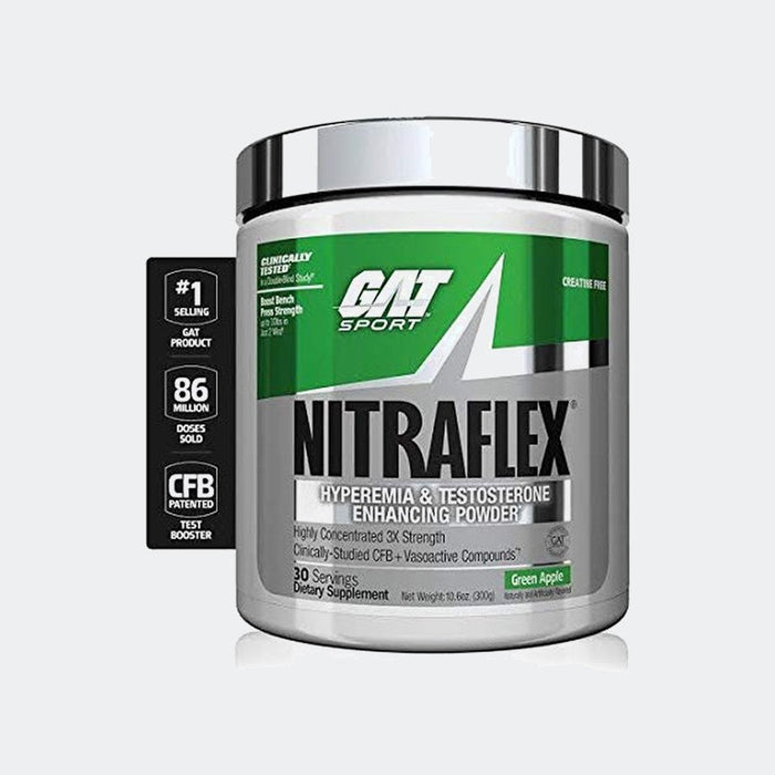 GAT Sport Nitraflex 30 Servings, Testosterone Enhancing Pre-workout Powder