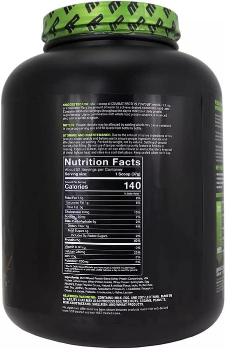 MusclePharm Combat Protein Powder 4lb, wpi Digests and Absorbs Rapidly