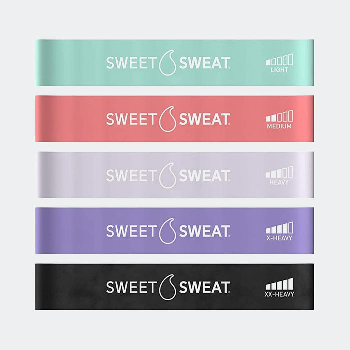 Sports Research Sweet Sweat Mini Loop Fitness Resistance Bands Set of 5