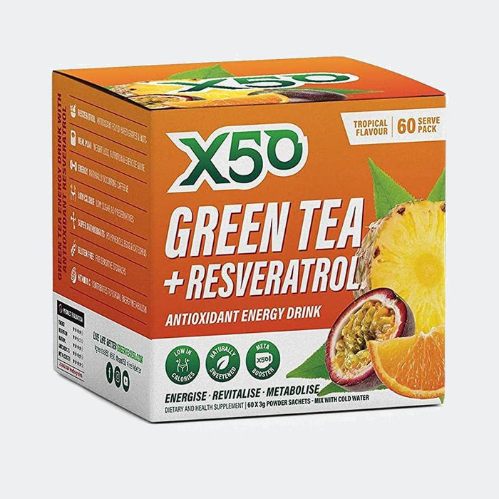 X50 Green Tea + Resveratrol 30 Servings Antioxidant Energy Drink