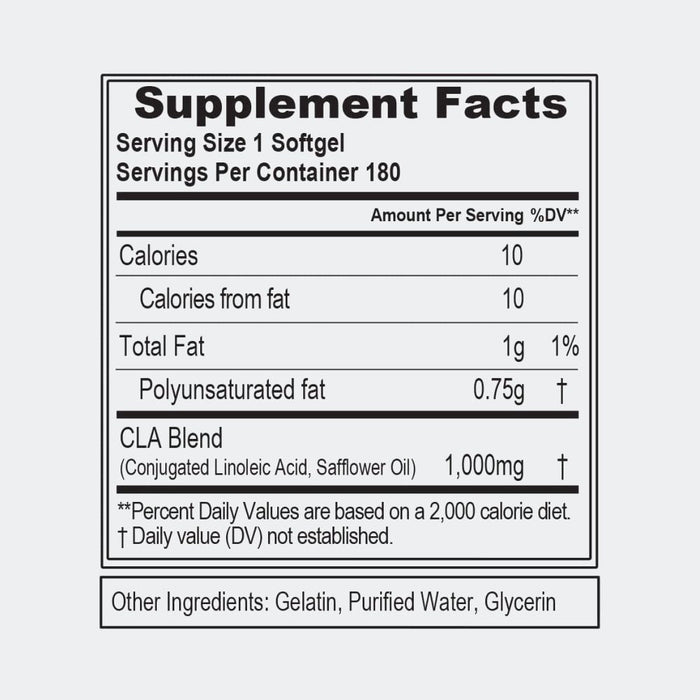 Evlution Nutrition CLA 1000, 180 Softgels Stimulant Free Weight Management