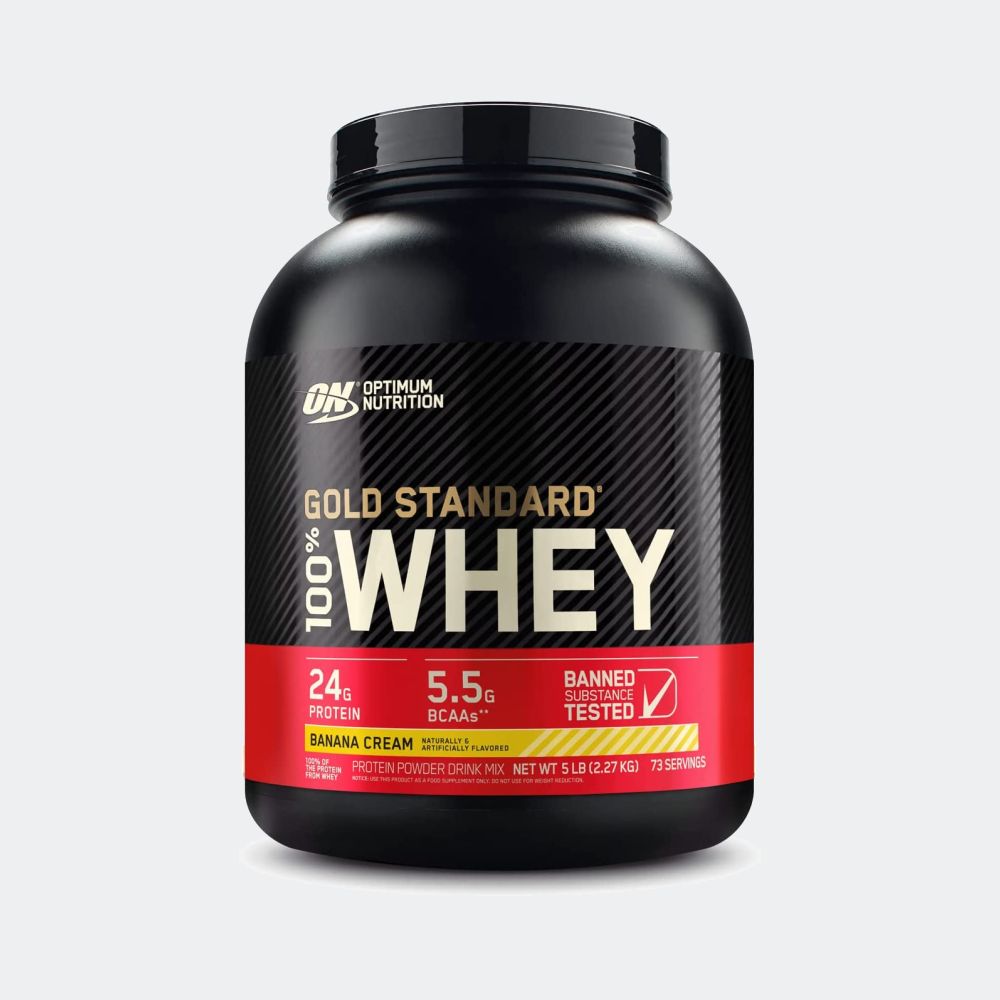 Optimum Nutrition 100% Gold Standard Whey + Blender Stainless Steel Shaker Bottle