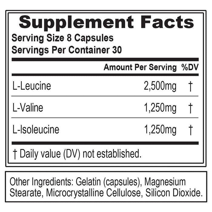 Evlution Nutrition BCAA 5000, 240 Capsules Muscle repair, Lean mass