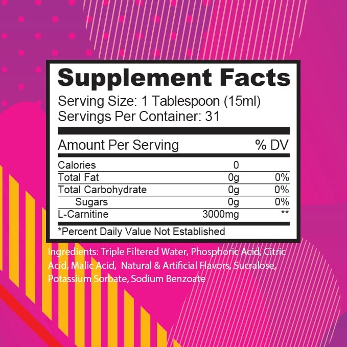 AP Sports Regimen L - Carnitine 3000mg 16oz 31 Serving, Sugar Free