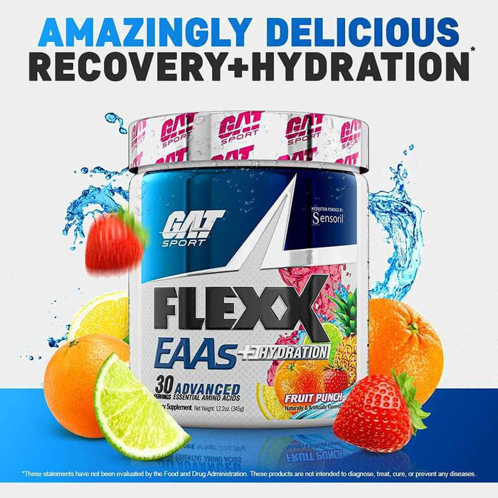 GAT Sport Flexx EAAs+Hydration 30 Servings, Essential Amino Acids with BCAAs