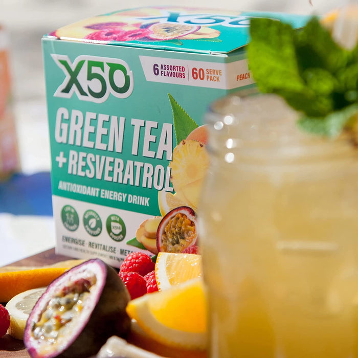 X50 Green Tea + Resveratrol 30 Servings Antioxidant Energy Drink