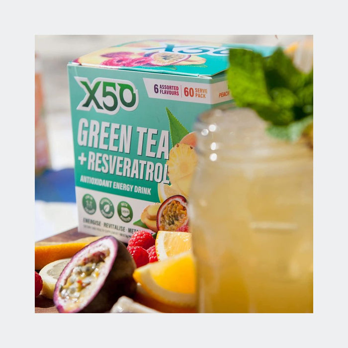 X50 Green Tea + Resveratrol 30 Servings Antioxidant Energy Drink