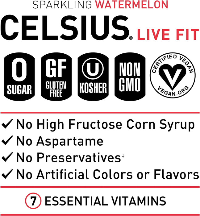 CELSIUS Fitness Drink 12oz Slim Can 12 Pack, Zero Sugar for Men & Women