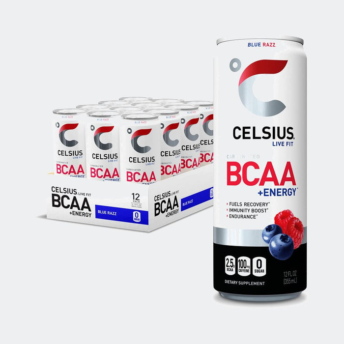 CELSIUS BCAA +Energy Hydration Drink Pack of 12 Post-Workout Recovery