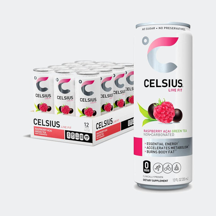 CELSIUS Fitness Drink 12oz Slim Can 12 Pack, Zero Sugar for Men & Women