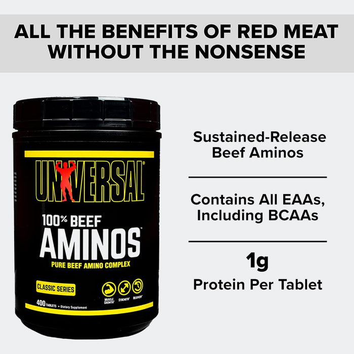 Universal Nutrition 100% Beef Aminos,3g of Pure Beef Protein Isolate