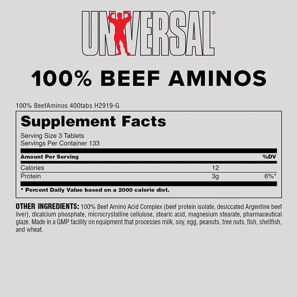 Universal Nutrition 100% Beef Aminos,3g of Pure Beef Protein Isolate