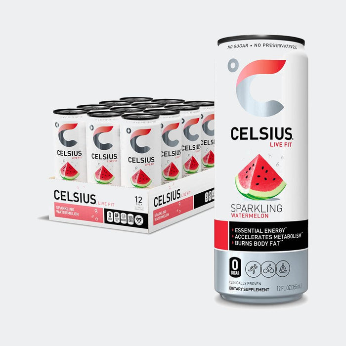 CELSIUS Fitness Drink 12oz Slim Can 12 Pack, Zero Sugar for Men & Women