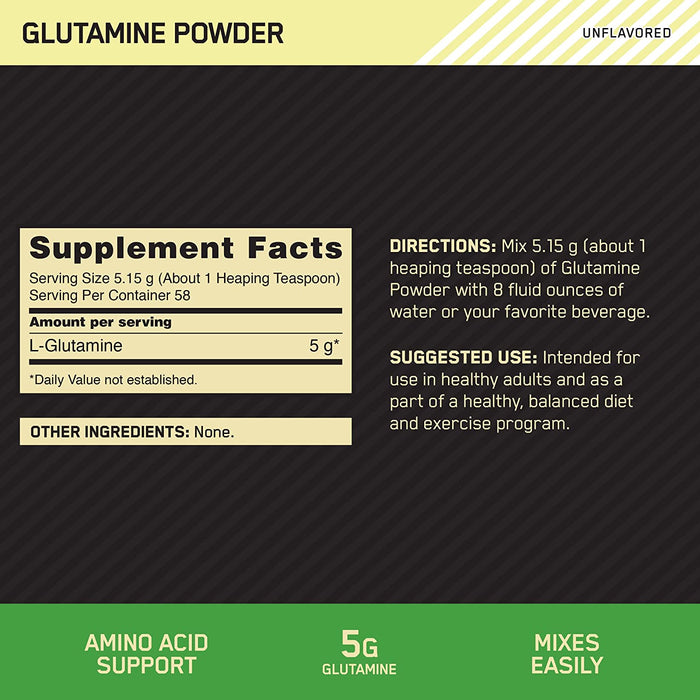 Optimum Nutrition L-Glutamine Powder 300g Unflavoured