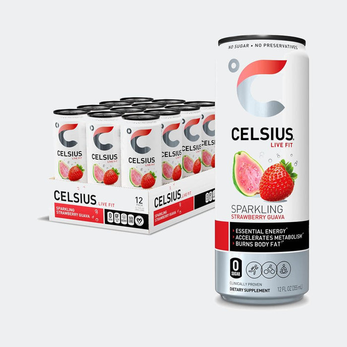 CELSIUS Fitness Drink 12oz Slim Can 12 Pack, Zero Sugar for Men & Women