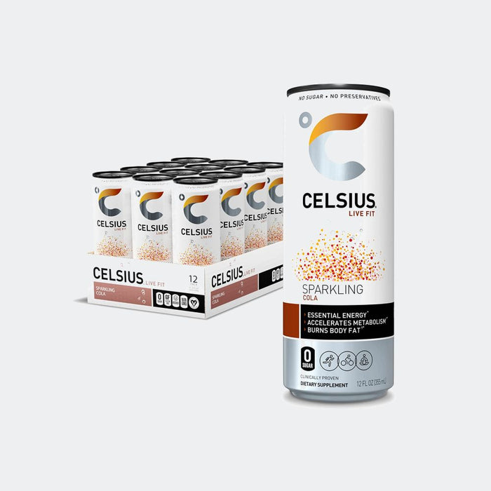 CELSIUS Fitness Drink 12oz Slim Can 12 Pack, Zero Sugar for Men & Women