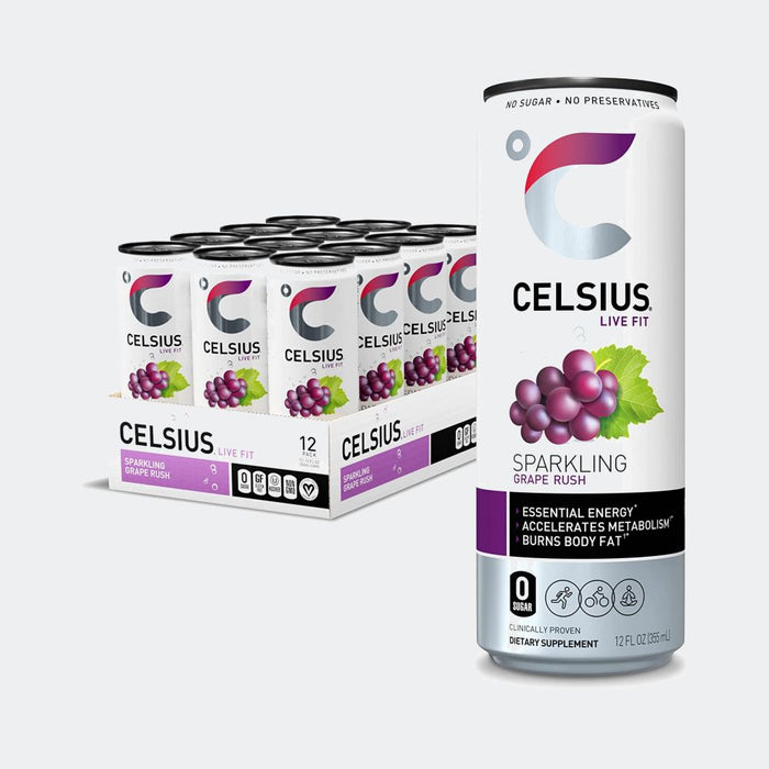 CELSIUS Fitness Drink 12oz Slim Can 12 Pack, Zero Sugar for Men & Women