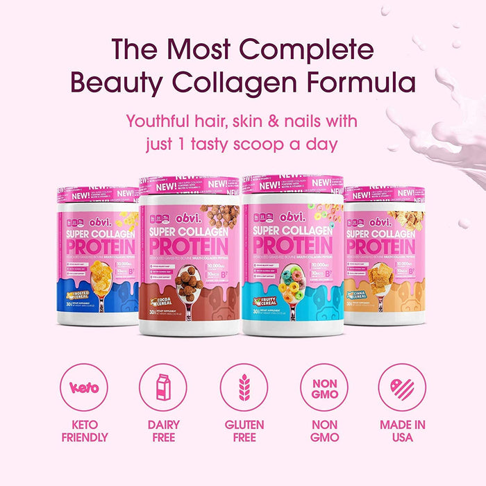 Obvi Super Collagen Protein Powder 30 Serving, Glowing and Healthier Hair