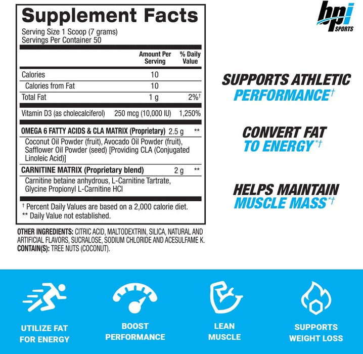 BPI Sports CLA + Carnitine 50 Servings, With Omega 6 And Weight Loss Formula