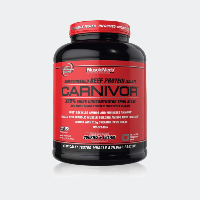 MuscleMeds Carnivor Beef Protein Isolate Powder, Loaded With 2.5g Creatine