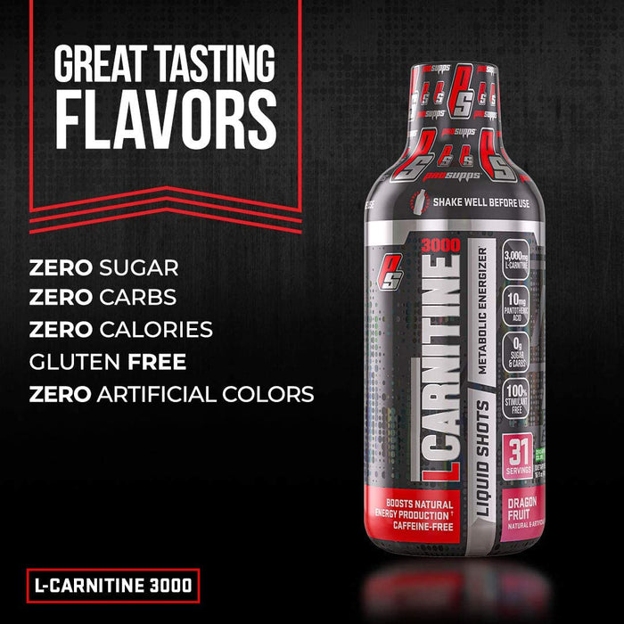 ProSupps L-Carnitine 3000 Liquid Shots 31 Servings, Metabolic Energizer