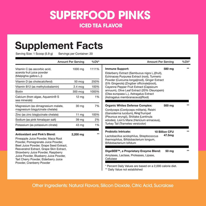 Obvi Superfood Pinks Immunity & Probiotic Defense Blend 20 Servings