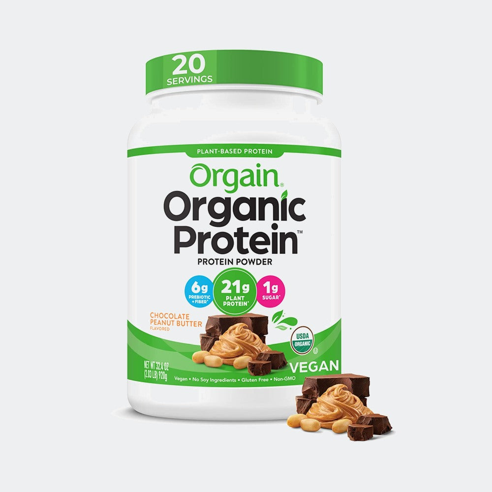 Orgain Organic Plant Based Protein Powder, Vegan 6g Prebiotic Fiber, 2lb