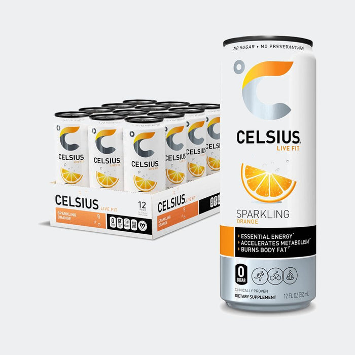 CELSIUS Fitness Drink 12oz Slim Can 12 Pack, Zero Sugar for Men & Women