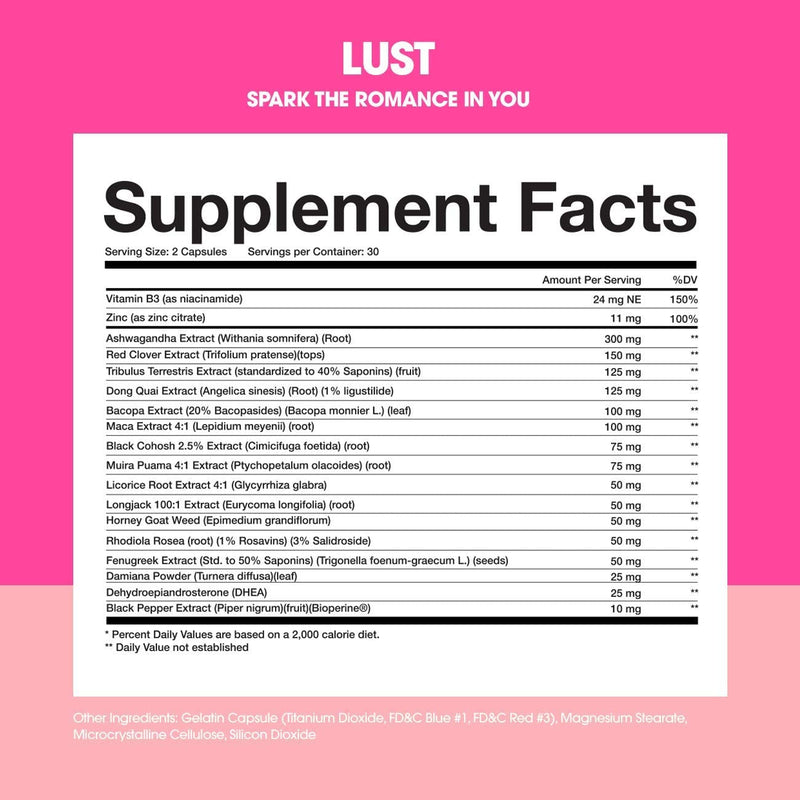 Obvi Lust 30 Servings, Improve Mood and Enhance Pleasure, Spark Your Energy