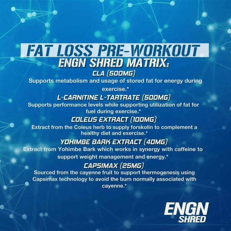 Evlution Nutrition ENGN Shred Pre Workout Engine Powder 231g Fat Burner