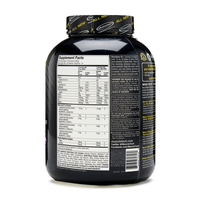 Muscletech Mass Tech Performance Series 7lb, Designed For The Hardgainer